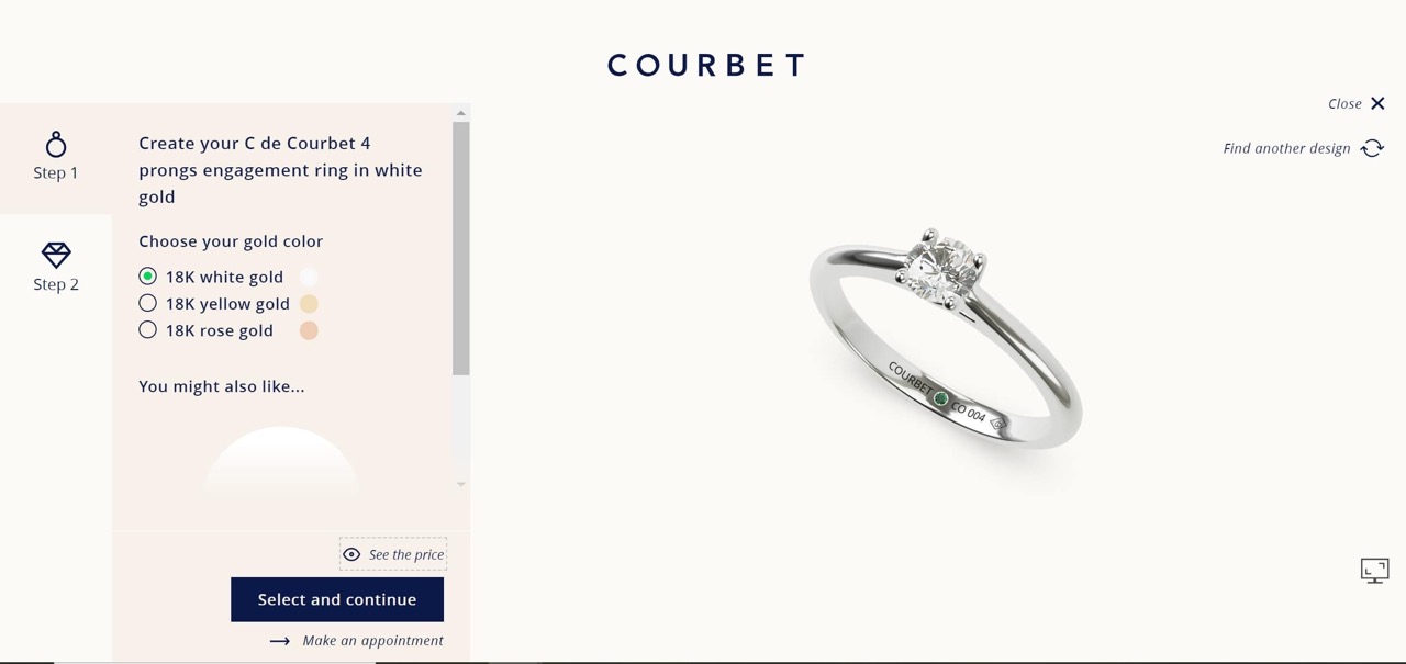 3D configurator courbet engagement ring