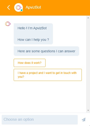 Chatbot utilisé par le logiciel SaaS Apviz