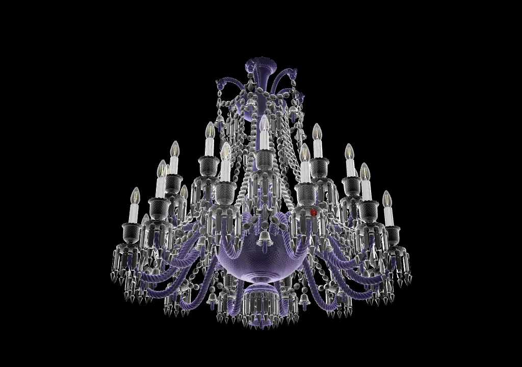 Low-angle view of a 3D parme ceiling light by Baccarat