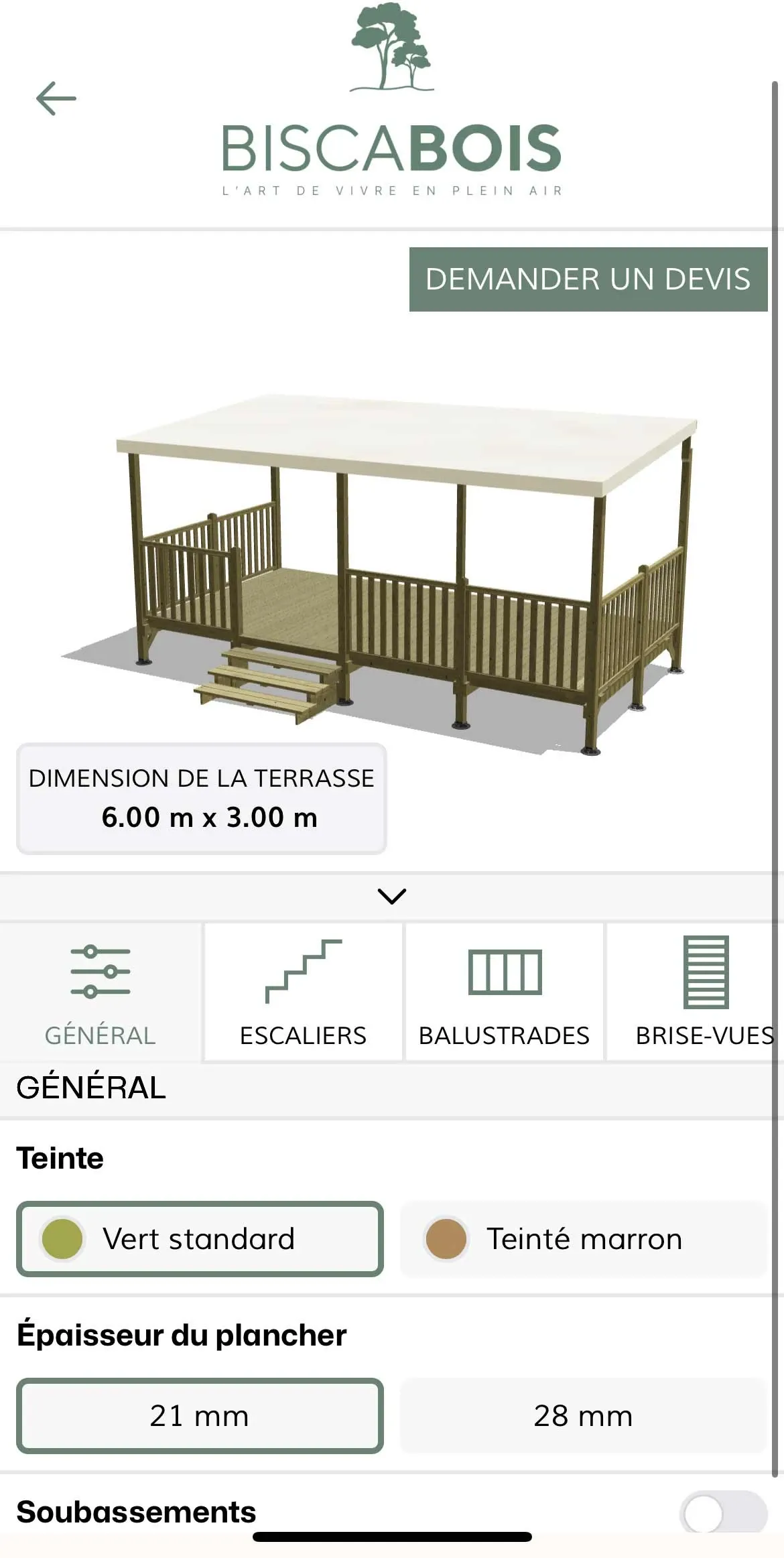Terrasse verte 3D Biscabois