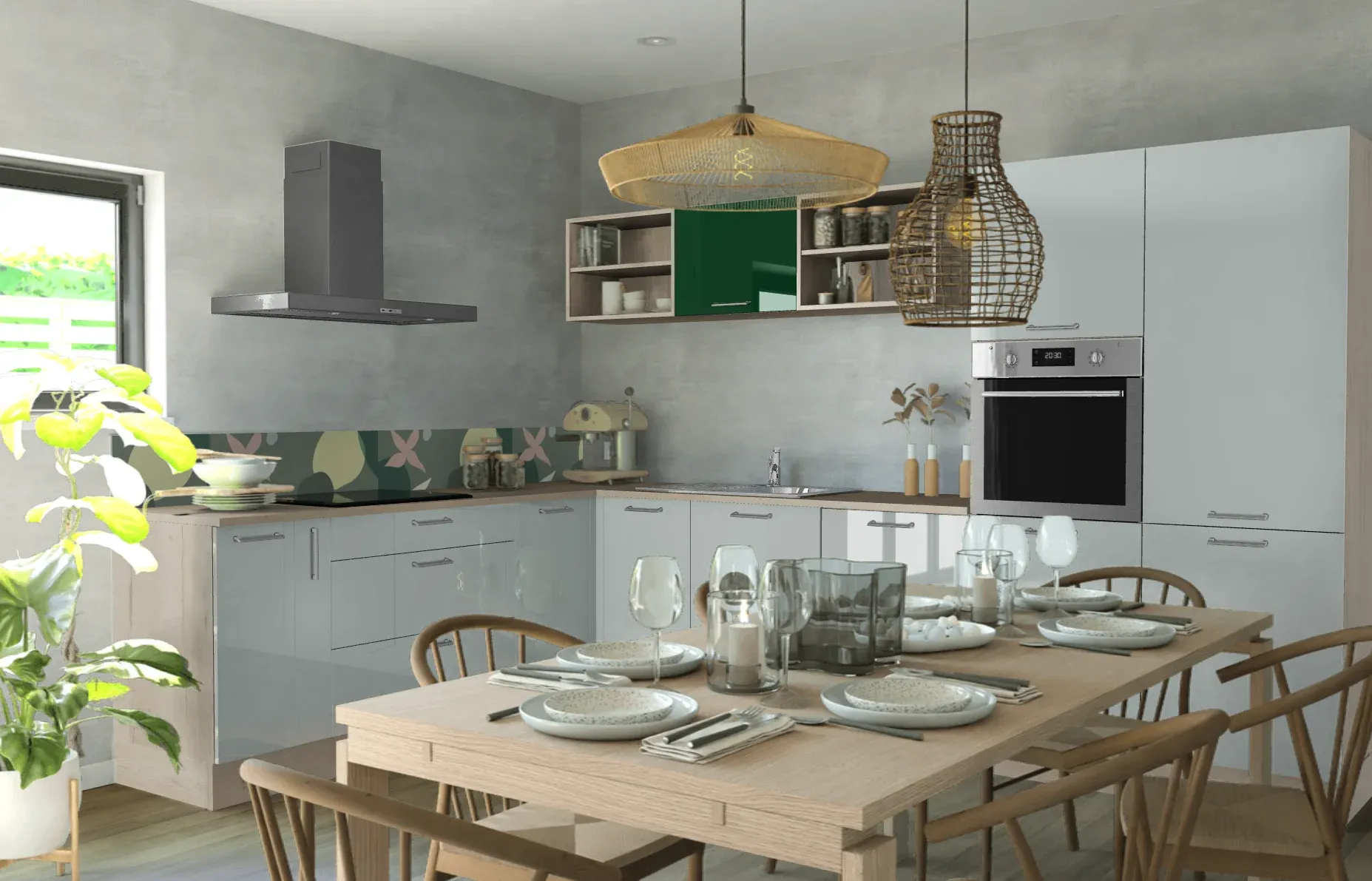 Cuisine 3D Cuisinella en forme de L