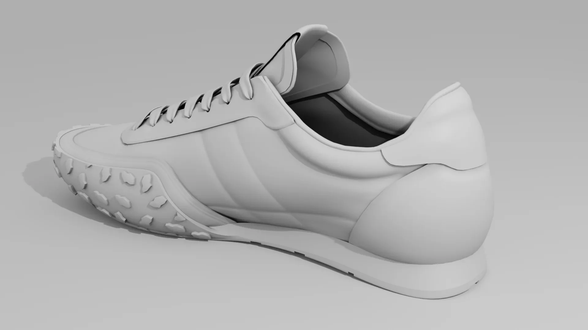 Rendu argile d'une chaussure 3D, vue de dos de la collection KENZO Move