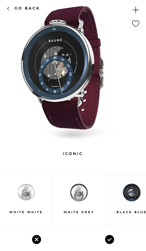 3D watch black blue dial Baume