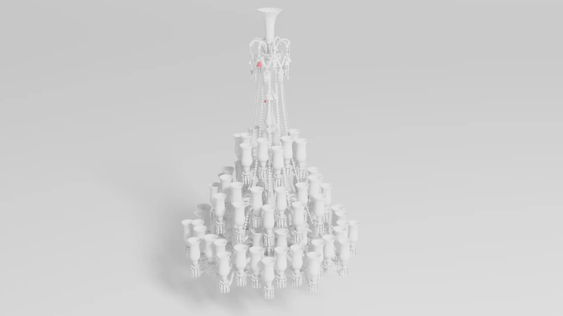 Rendu argile d'un chandelier Zenith en 3D par Baccarat