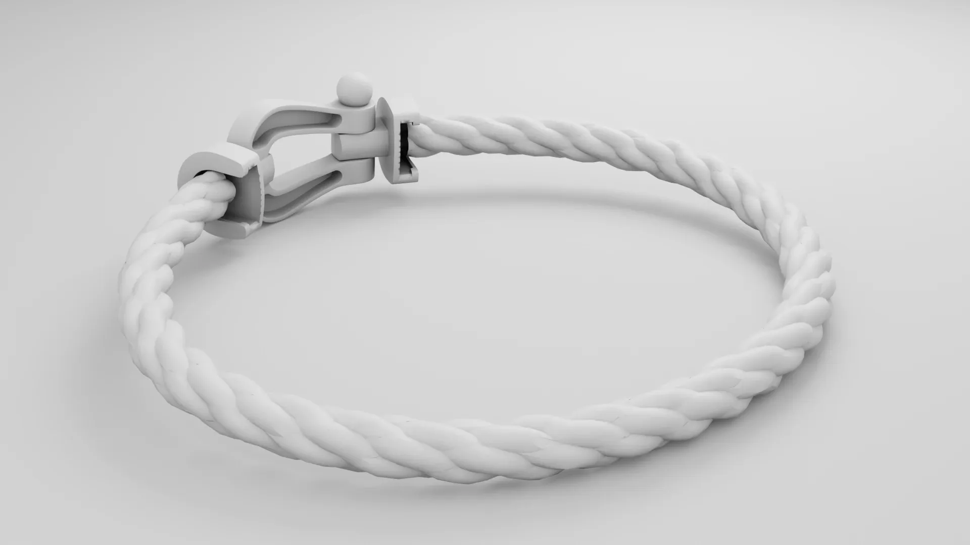 Rendu 3D en argile du bracelet Fred Force 10 en 3D, vue de dos