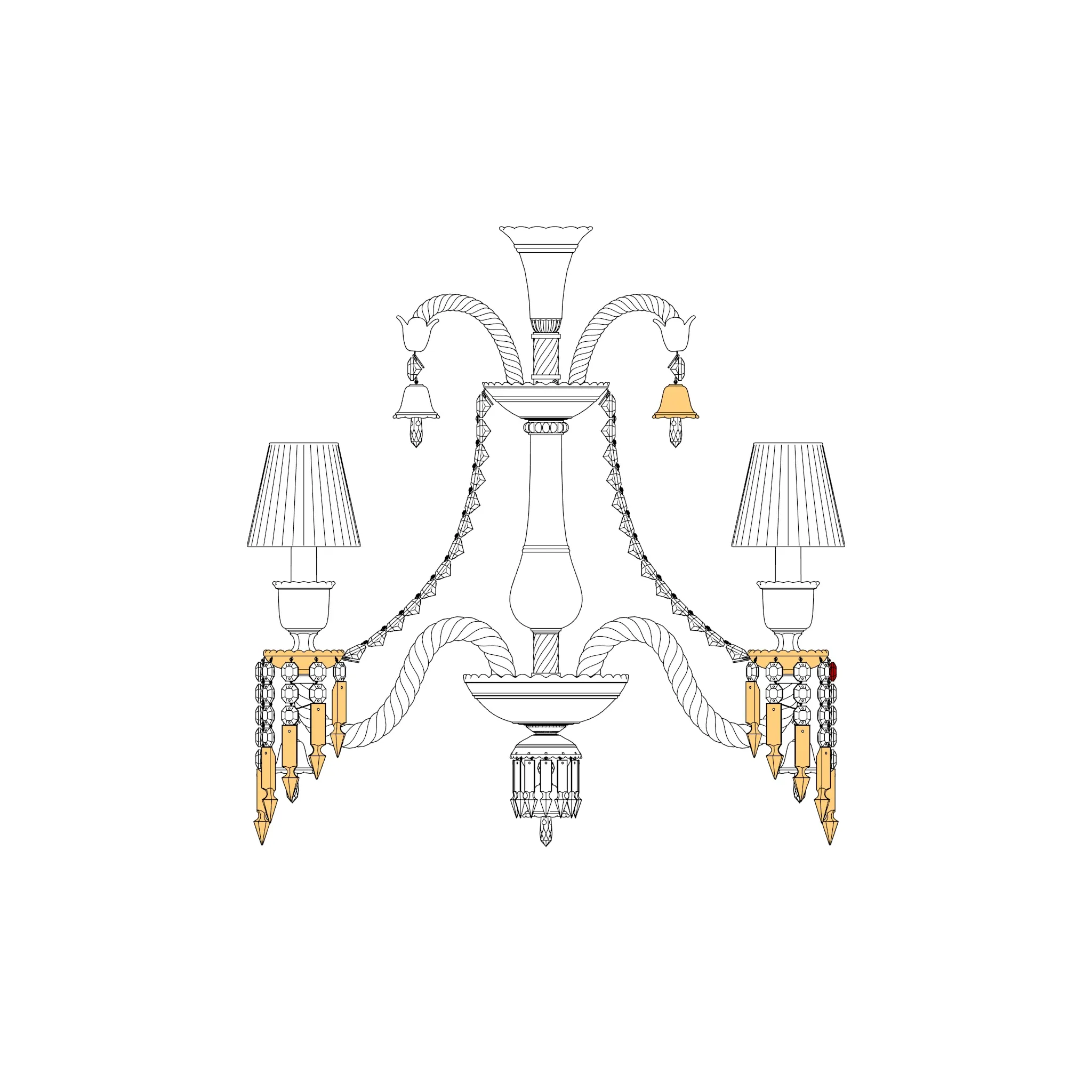 Illustration vectorielle d'un chandelier Zenith Charleston par Baccarat