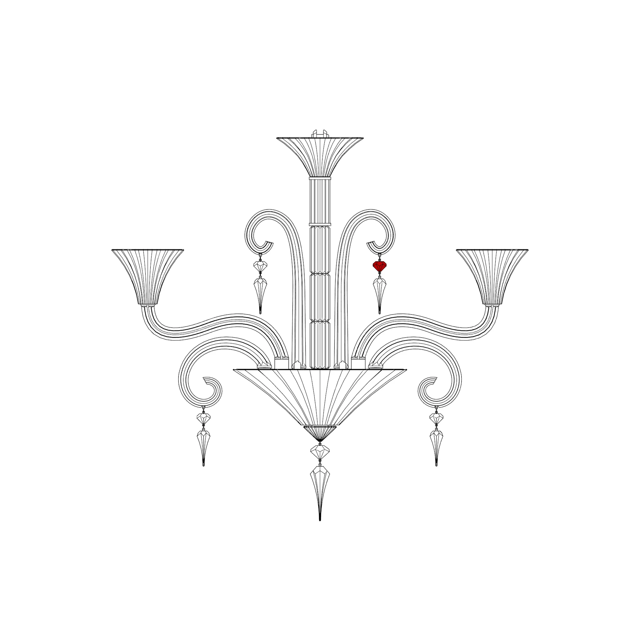 Vector Illustration Ceiling Lights Zenith Milles Nuit by Baccarat