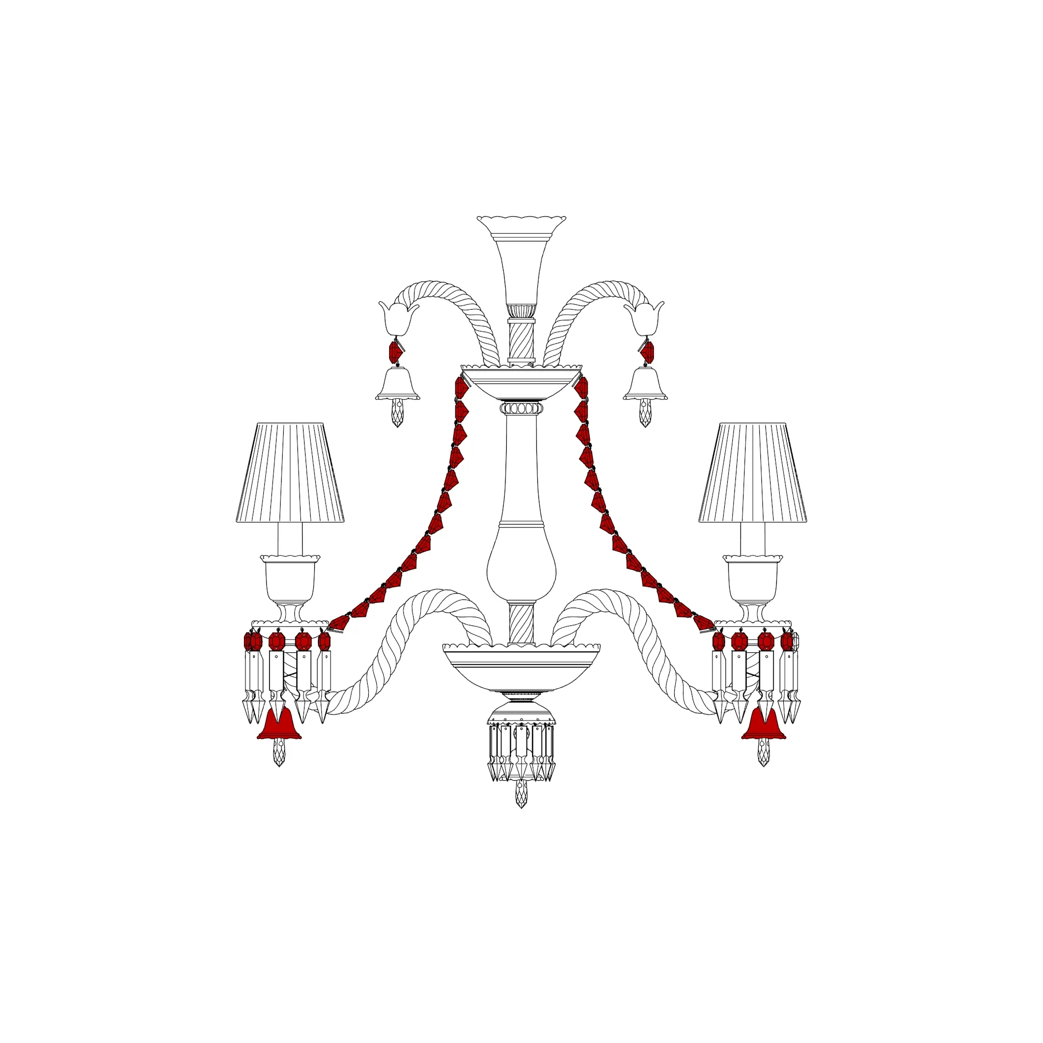 Illustration vectorielle d'un chandelier Zenith Rouge par Baccarat