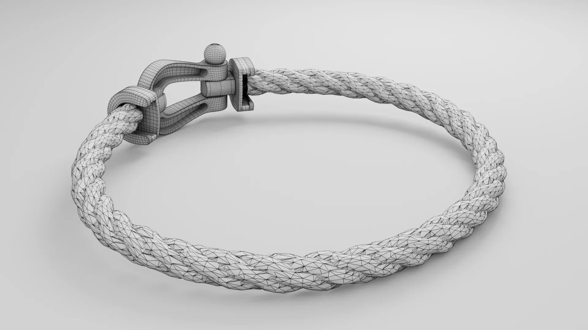 Wireframe of the Fred Force 10 bracelet, back view