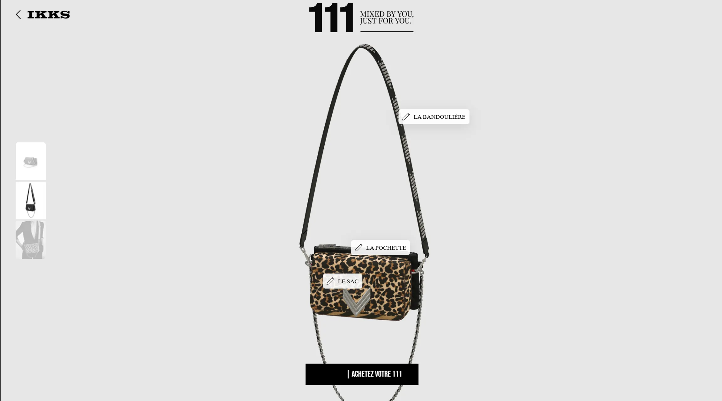 Sac IKKS collection 111 cuir effet pony, vue suspendue