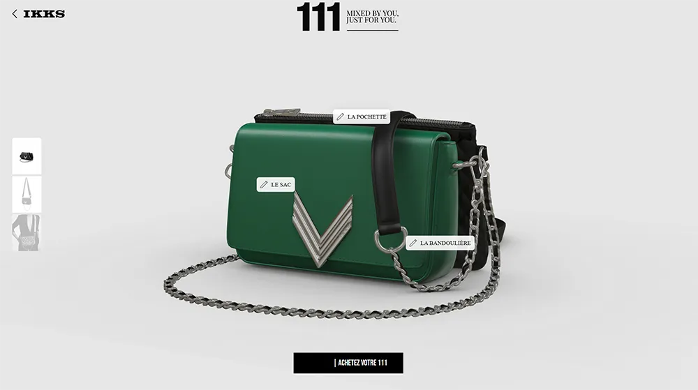 Sac IKKS collection 111 cuir d'agneau vert