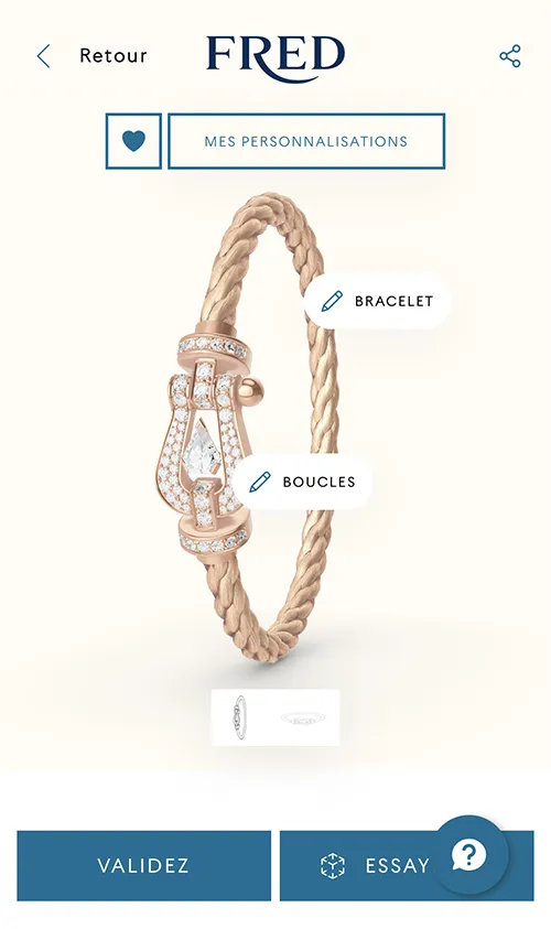 Pink gold white diamonds Fred Force 10 collection