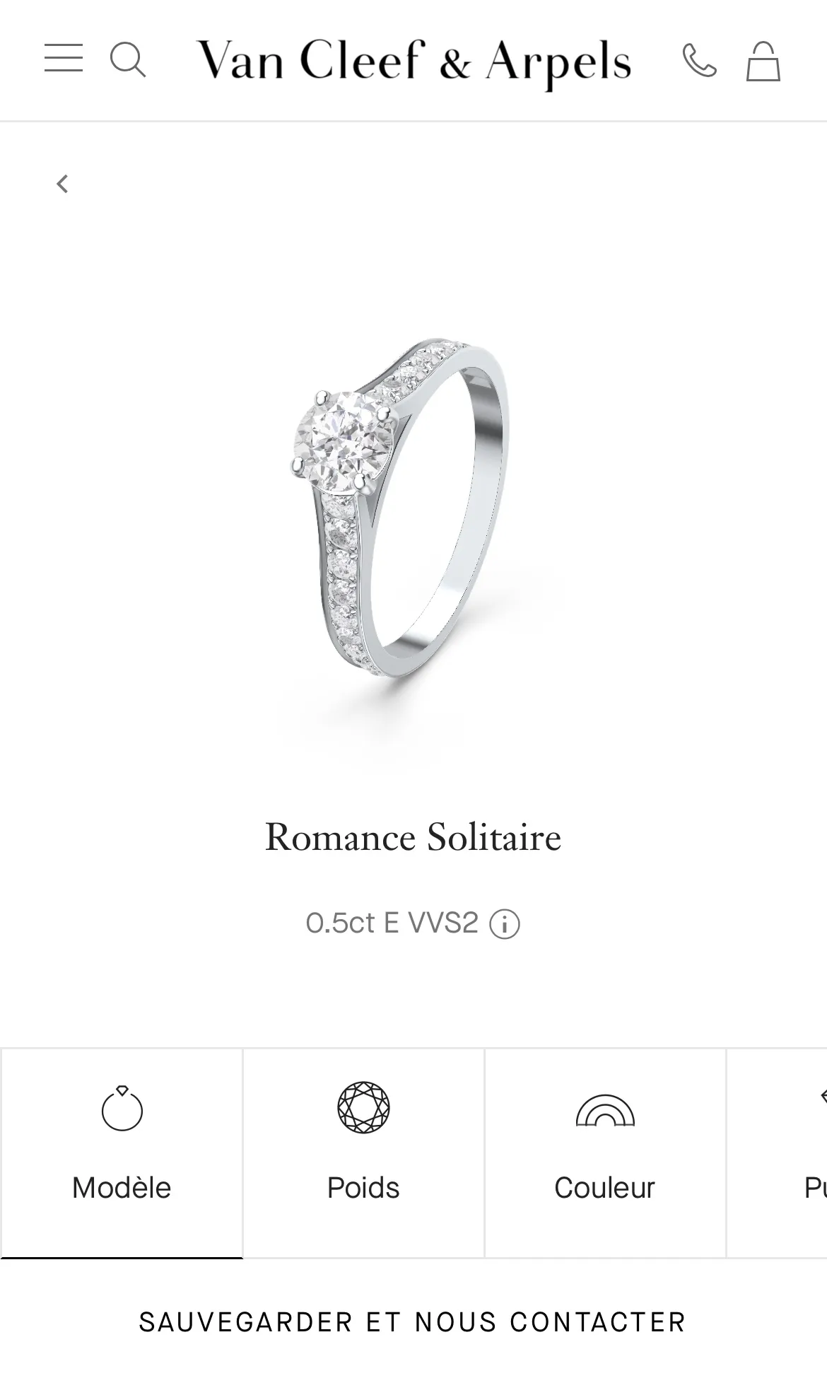 Bague de fiançaille romance solitaire personnalisable Van Cleef & Arpels