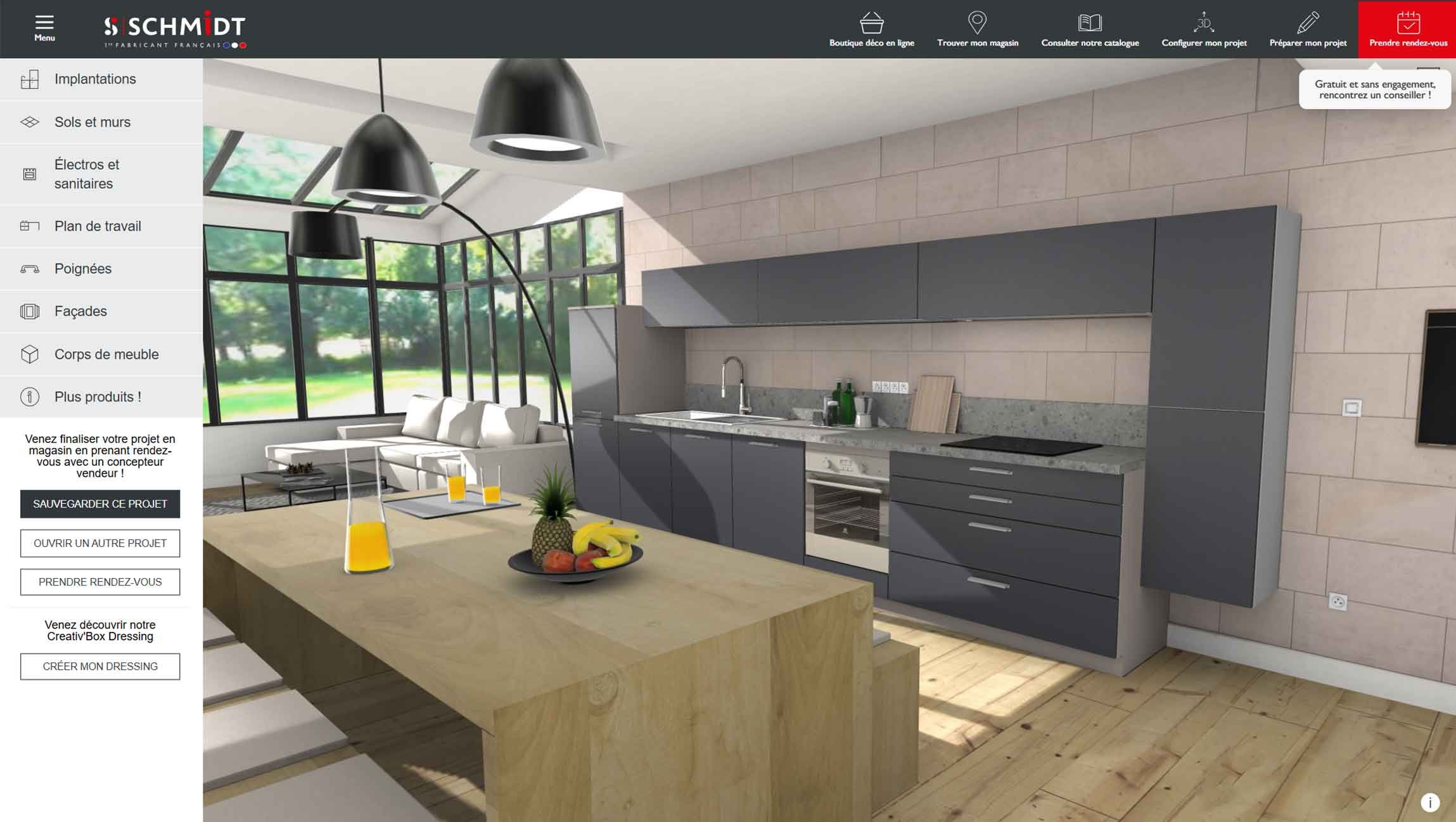 3D kitchen configurator by Schmidt