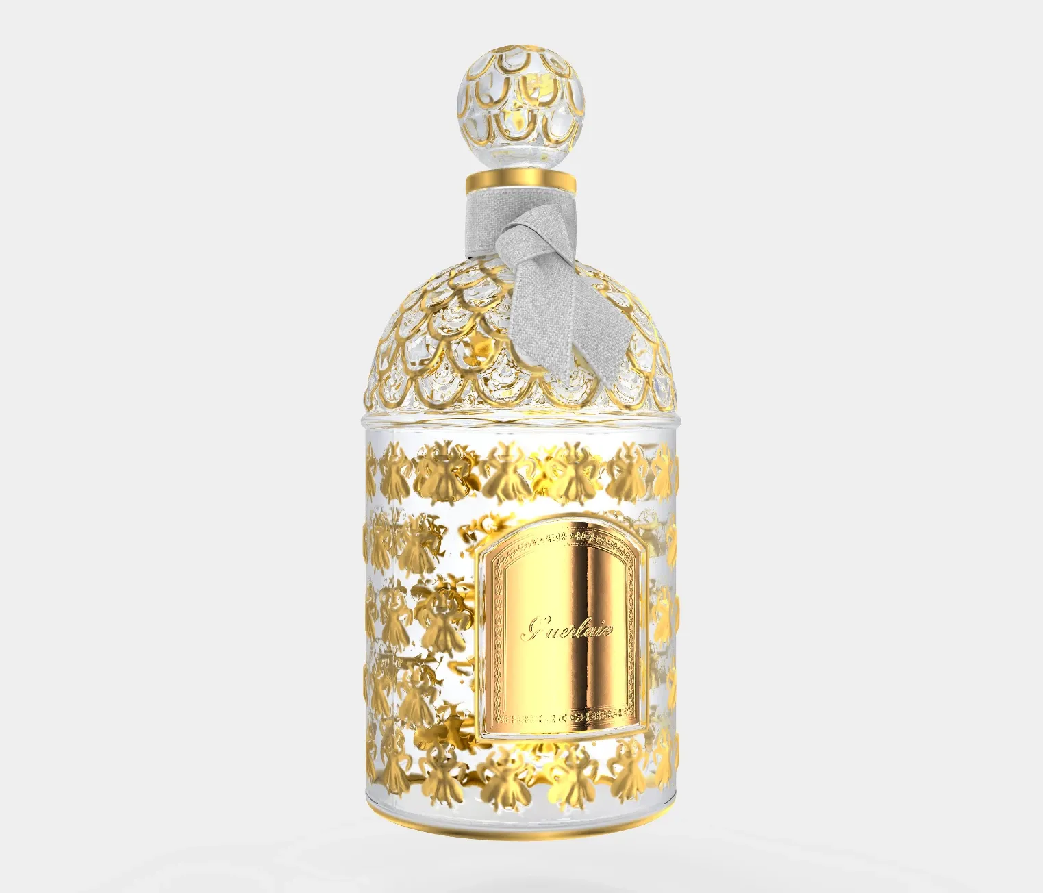 silver ribbon 3d gold bee perfume bottle