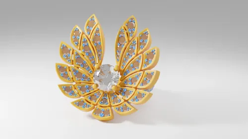3D Namib Wonder Ring Front View De Beers