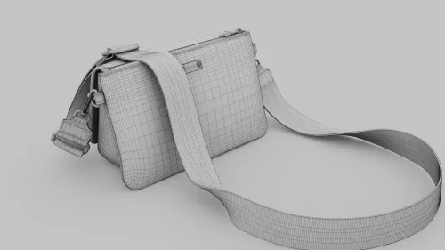 3D purse wireframe back view from the IKKS collection 111