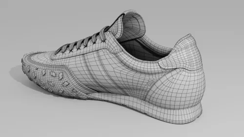 Maquette filaire d'une chaussure 3D de la collection KENZO Move, vue de dos