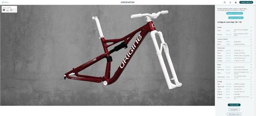 Configurateur 3D du vélo rouge de la collection Naja par Origine Cycles