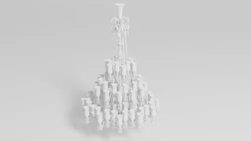 Ceiling Lights Zenith in 3D, clay rendering by Baccarat