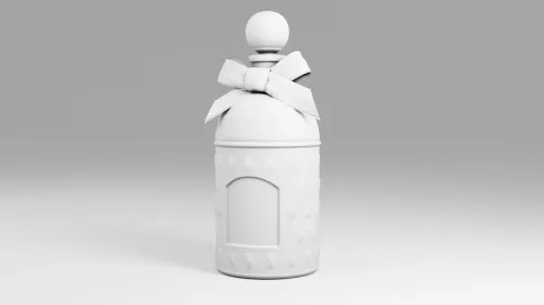 Rendu 3D en argile du flacon de parfum Guerlain