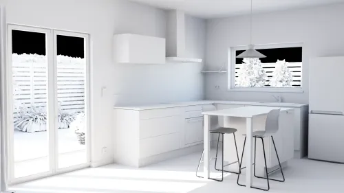 Rendu en argile d'une cuisine 3D Cuisinella