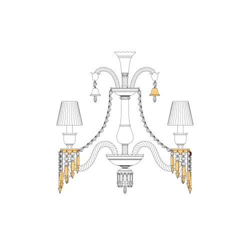 Vector Illustration Ceiling Lights Zenith Charleston by Baccarat