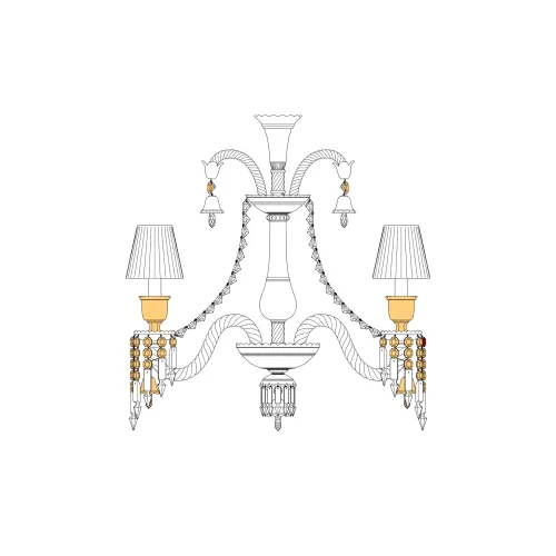 Vector Illustration Ceiling Lights Zenith NYC Hotel by Baccarat