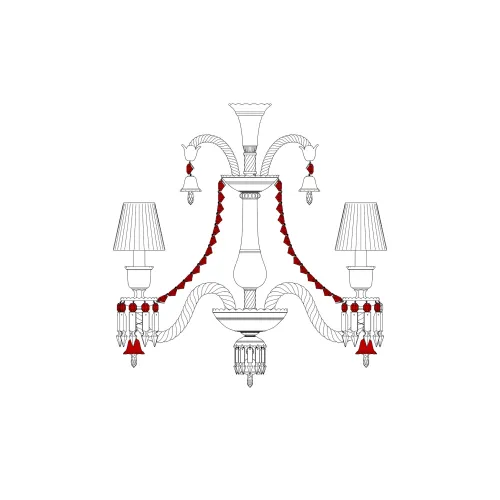 Vector Illustration Ceiling Lights Zenith Red by Baccarat