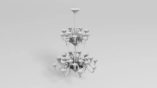 Rendu argile d'un chandelier Zenith en 3D par Baccarat