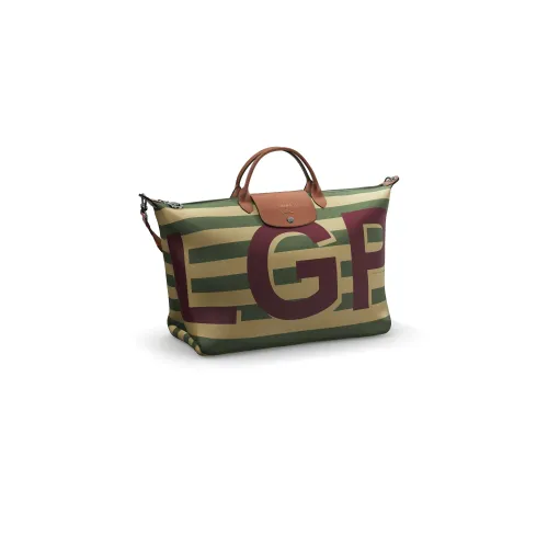 Custom leather bag with strapes on Longchamp Le Pliage