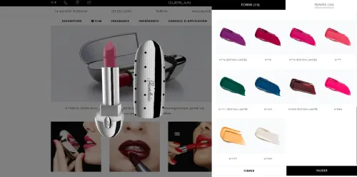 Custom lipstick product page Guerlain rouge g