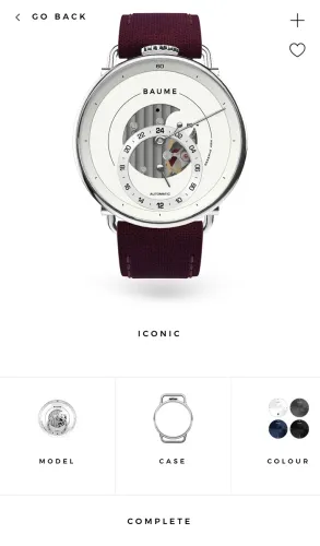 Montre personnalisable avec sélection du cadran Baume