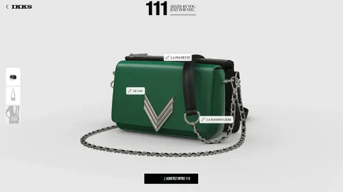 IKKS collection 111 green lambskin effect leather bag
