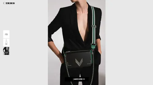 Sac IKKS collection 111 bandoulière Jacquard rayé vert