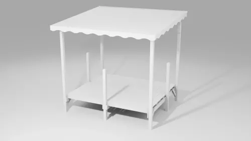 3D clay render of a terrace, Biscabois
