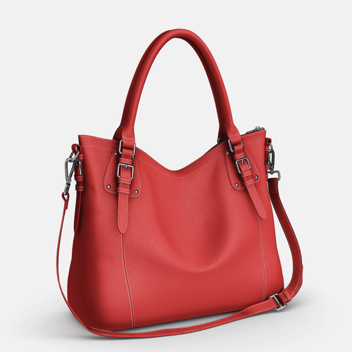 red leather bag