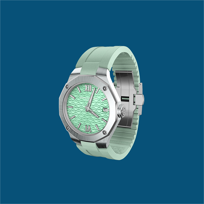 Baume & Mercier light green watch