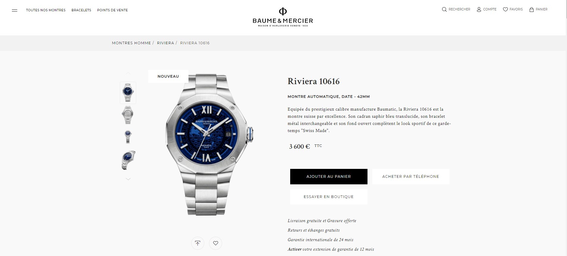 Baume & Mercier configurator